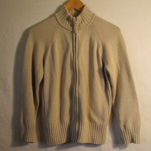 beige full-zip knit sweater from the brand BHS (British Home Stores)